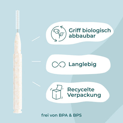 VIGOROUS® 40 Stk. nachhaltige Interdentalbürsten - ISO 6, 1,1 mm - Zahnzwischenraumbürsten für gründ