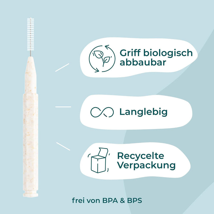 VIGOROUS® 80 Stk. Vorteilspack nachhaltige Interdentalbürsten - ISO 3, 0,6 mm - Zahnzwischenraumbürs