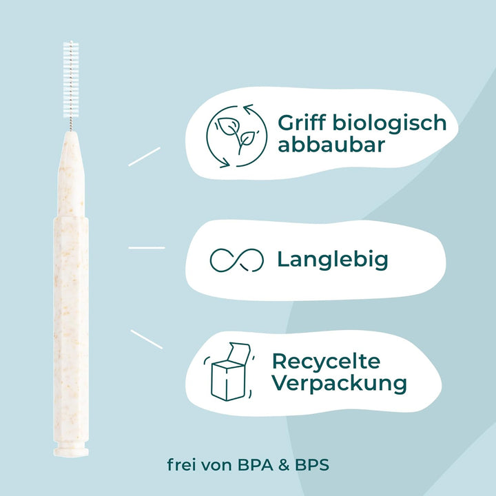 VIGOROUS® 80 Stk. Vorteilspack nachhaltige Interdentalbürsten - ISO 1, 0,4 mm - Zahnzwischenraumbürs
