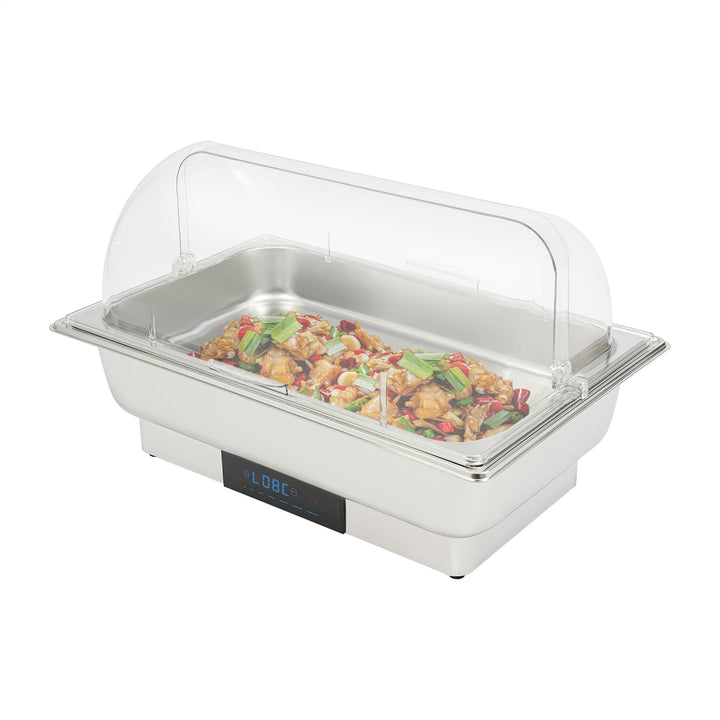 Elektrischer Buffetwärmer, mit LED-Display, 9 l, Buffet, 2 Behälter, aus Edelstahl, einstellbare Tem