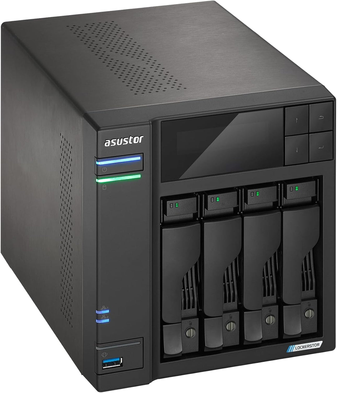 Asustor Lockerstor 4 Gen2+ AS6704T v2 4 Bay NAS Storage, Intel Quad-Core 2.0GHz CPU, Dual 5GbE Ports