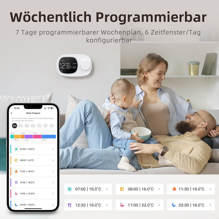 AVATTO Thermostat für Elektrische Fussbodenheizung Smart WiFi Thermostat Programmierbar Raumthermost