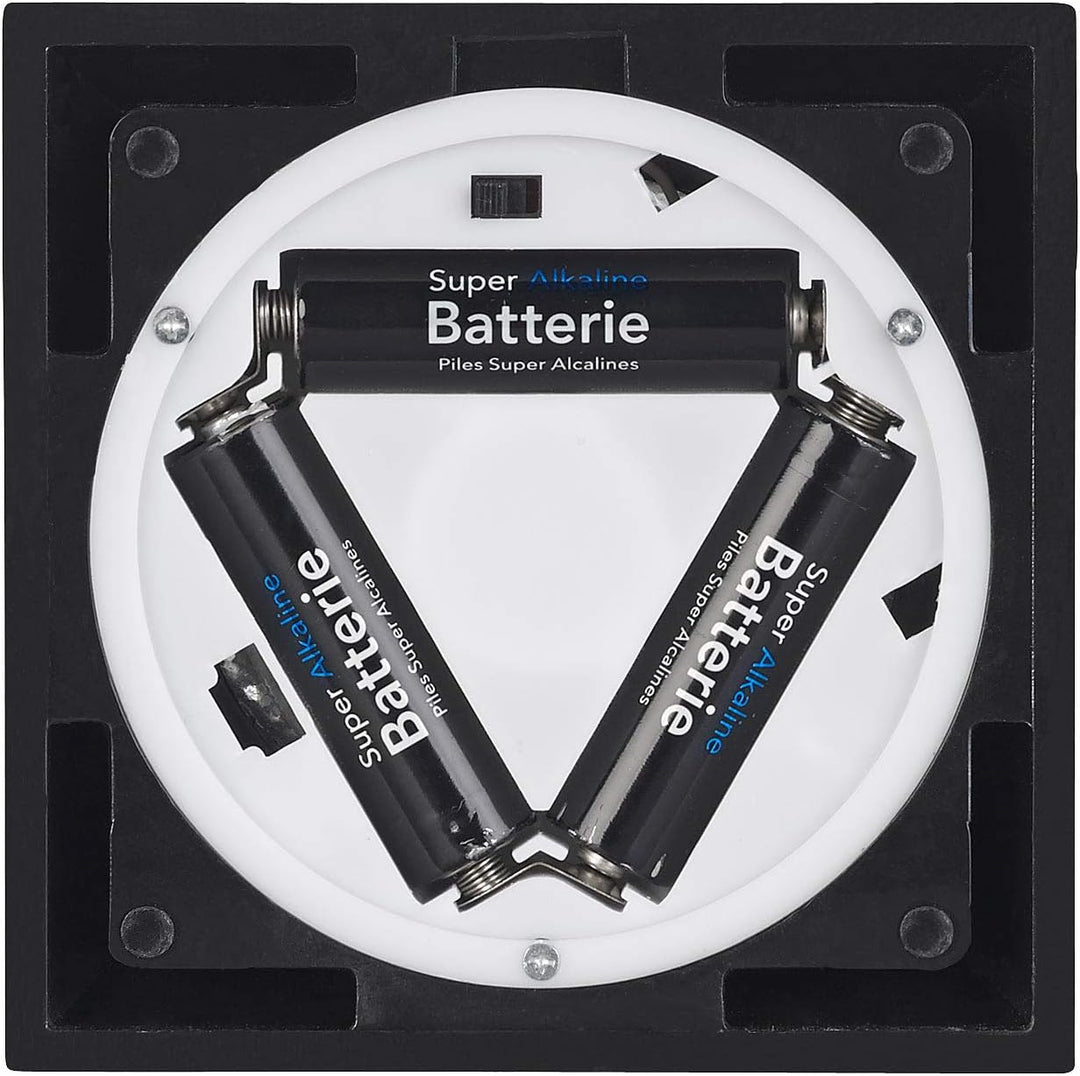 infactory Schneelaterne: LED-Laterne mit Schneewirbel und Deko-Weihnachtsmann, warmweiss (LED Weihna
