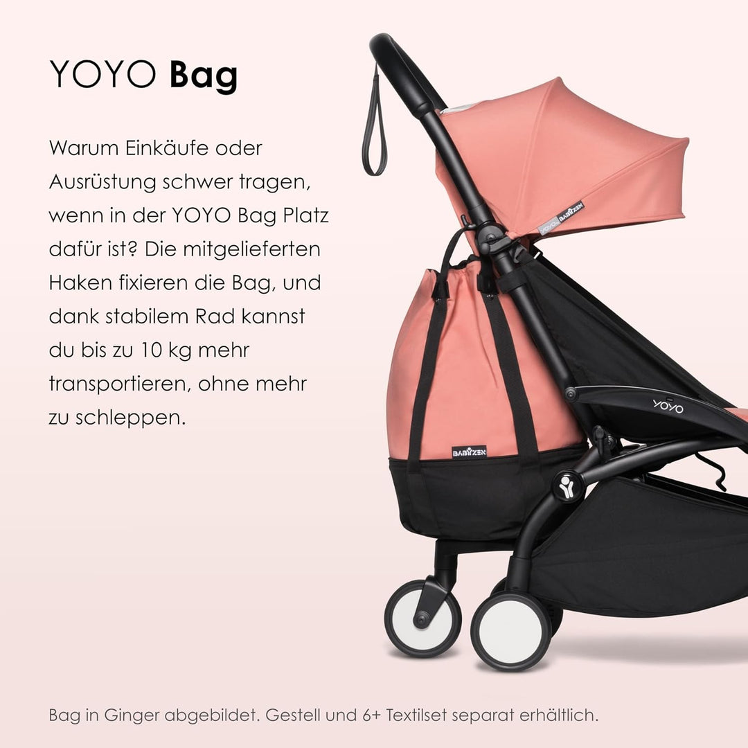 Babyzen YOYO Bag, Red - Robuster zusätzlicher Stauraum am YOYO2 Kinderwagen - Inklusive Rad und Hake