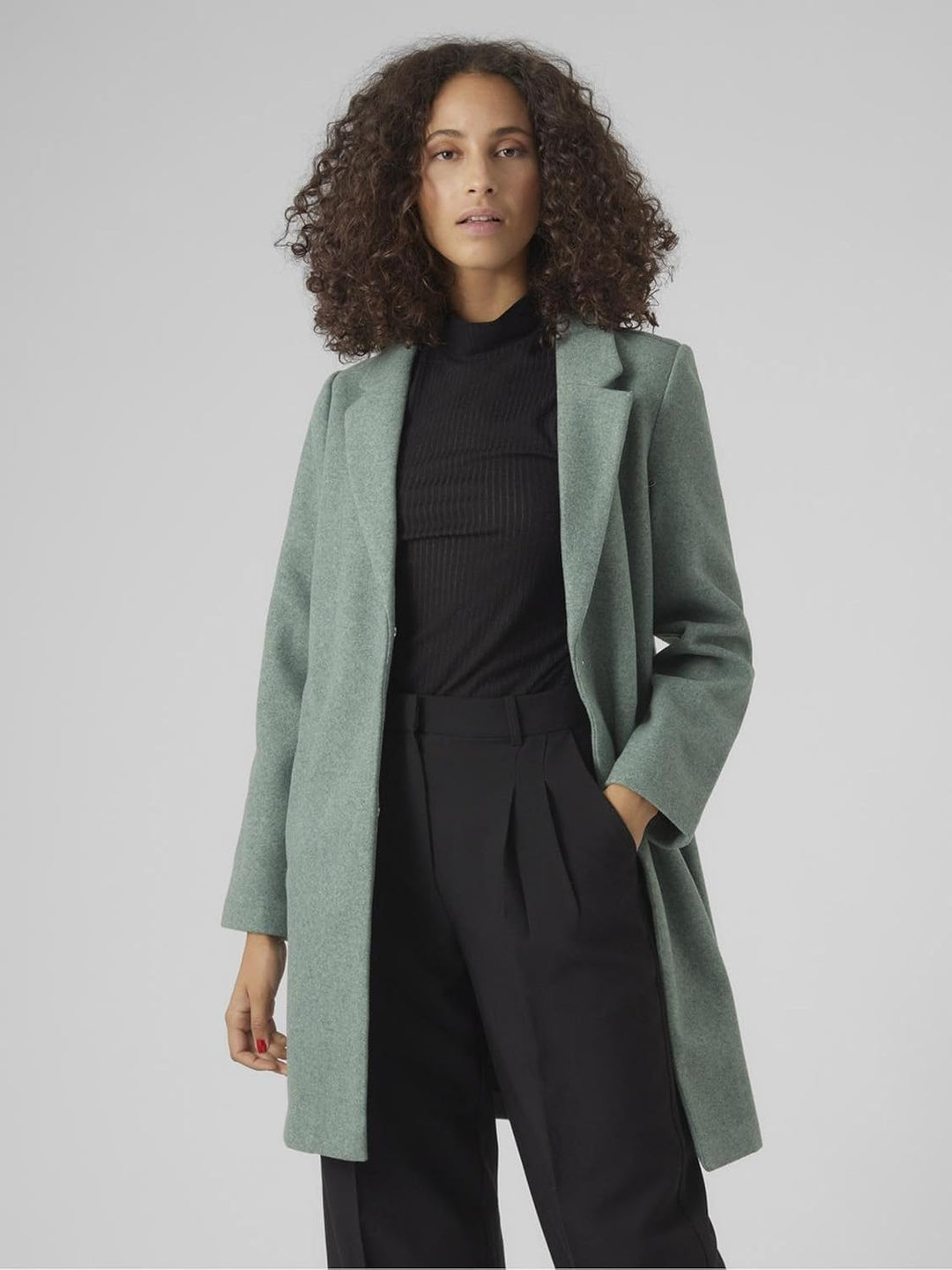 Vero Moda Female Mantel VMPOP Mantel S Dark Forest/Detail:melange, S Dark Forest/Detail:melange