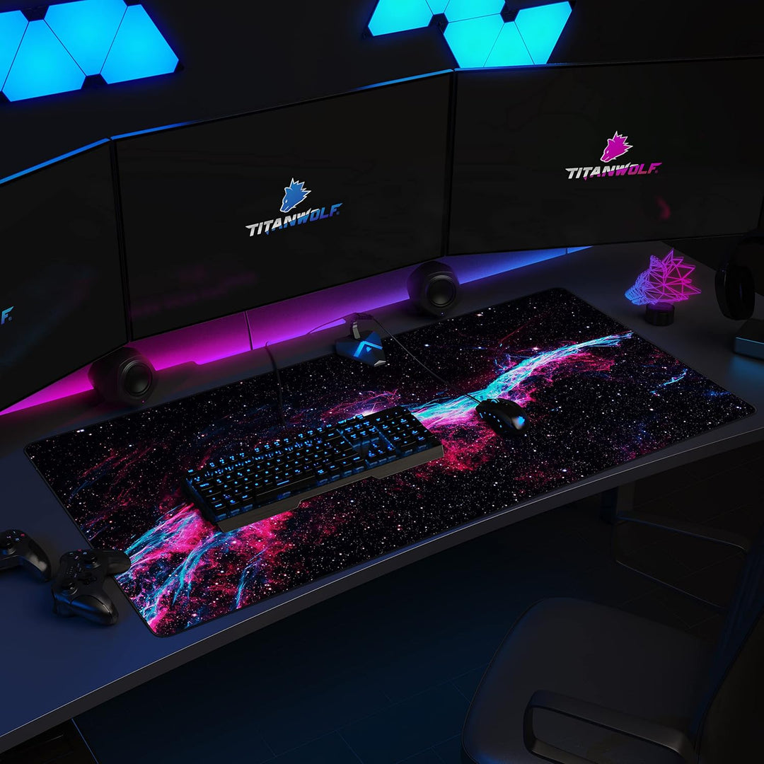 CSL - Übergrösse Mauspad Gaming Titanwolf 1200x600mm - XXXL Mousepad gross - Tischunterlage Large Si