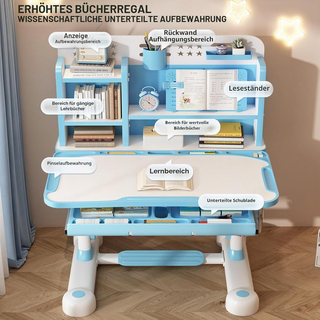 Kinder-Schreibtisch- und Stuhl-Set, Kinderschreibtische, Jungen-Mädchen-Schreibtisch für Kinderzimme