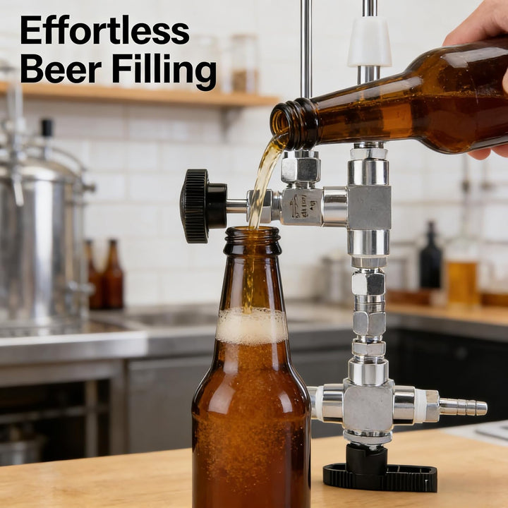 Bierflaschenfüller 304 Edelstahl Gegendruck-Bierflaschenfüller Hausgebraute Füllmaschine Handgeferti