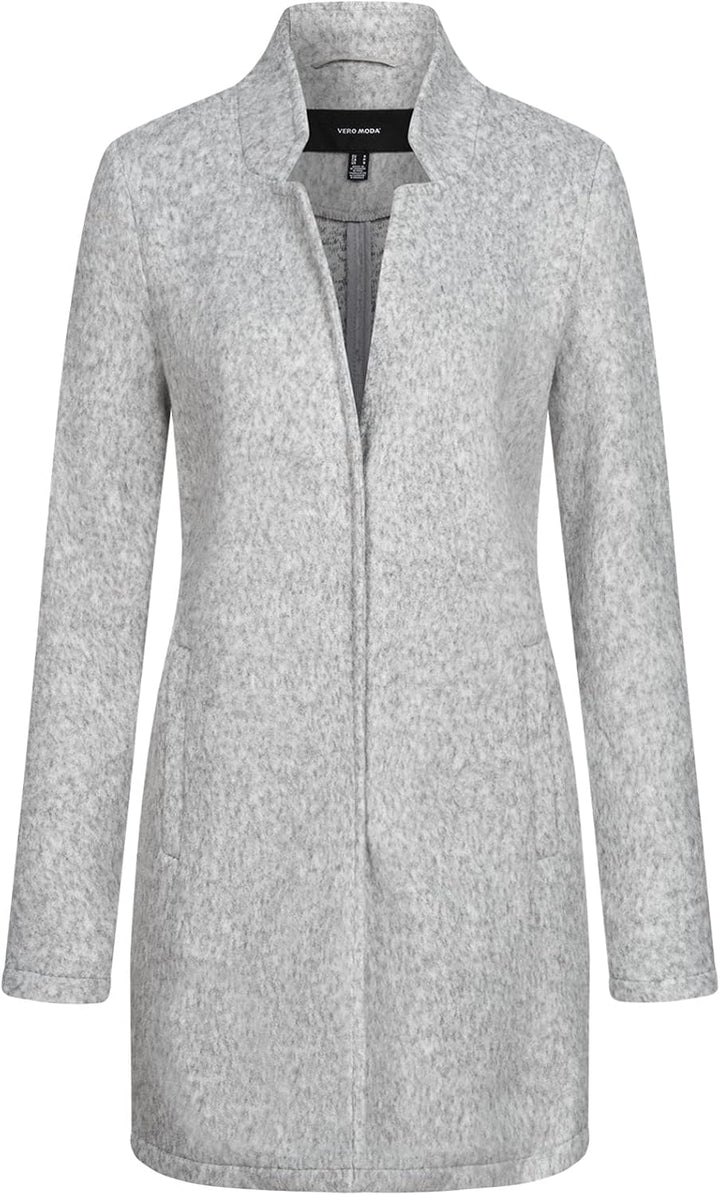 VERO MODA Damen Wollmischungs-Mantel XS light grey melange, XS light grey melange