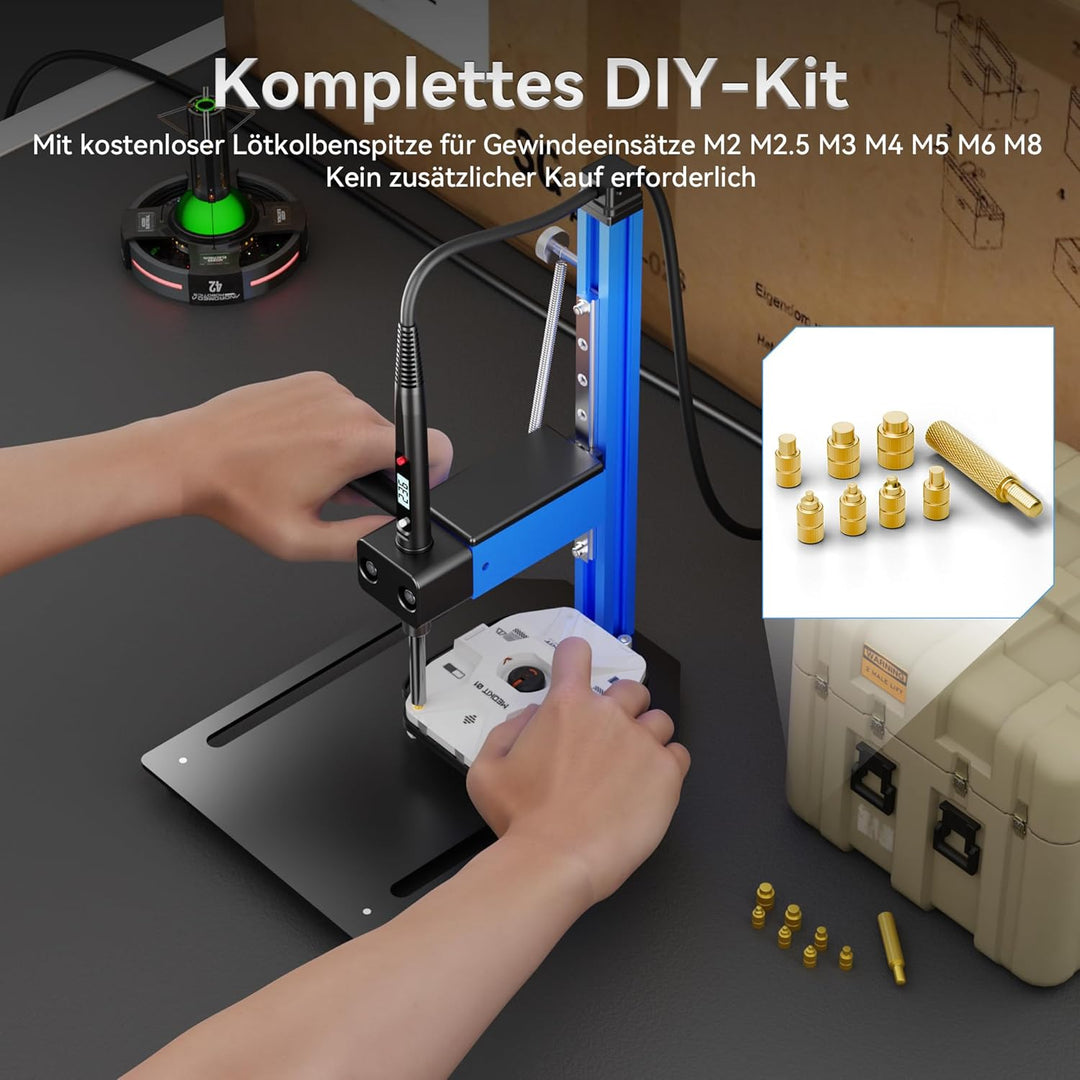 Einschmelzhilfe für Gewindeeinsätze, Aluminiumlegierung Heat Set Insert Tool, Vertikales Einschmelzw