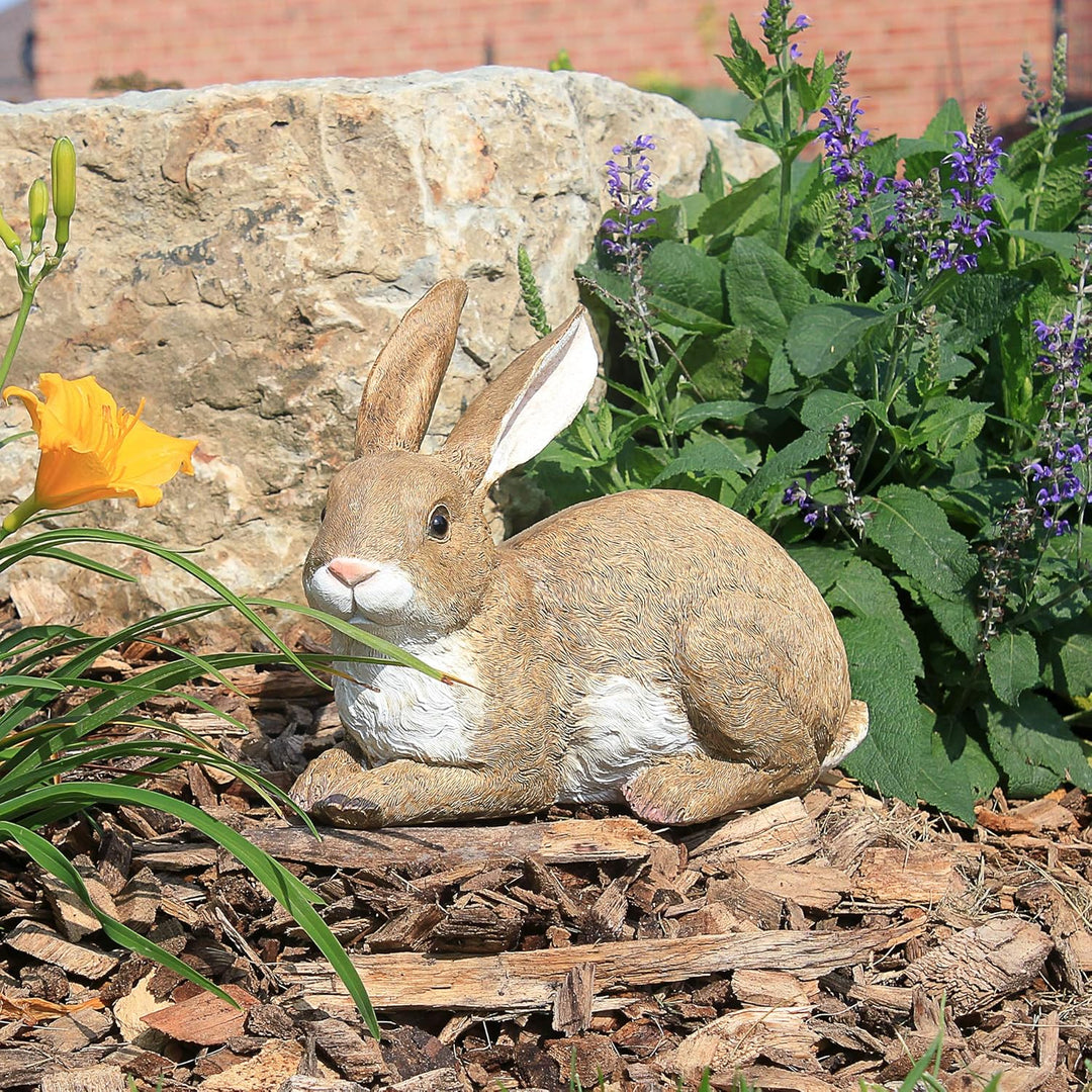 Design Toscano Bashful, der liegende Hase, Liegende Hasenfigur, Bashful