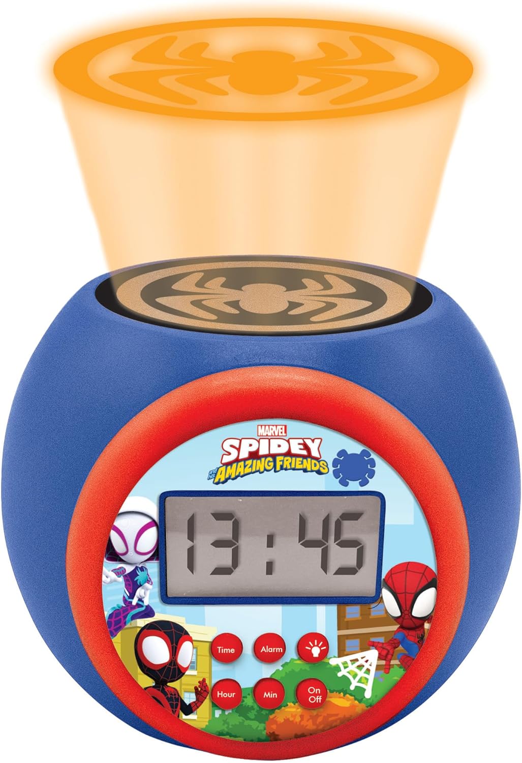 Lexibook, Spidey und Seine Super-Freunde, Projektionswecker mit Schlummerfunktion und Alarmfunktion,
