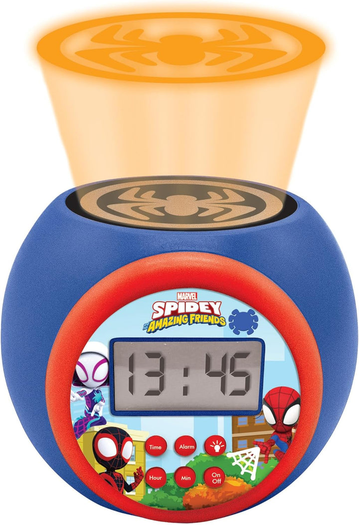 Lexibook, Spidey und Seine Super-Freunde, Projektionswecker mit Schlummerfunktion und Alarmfunktion,