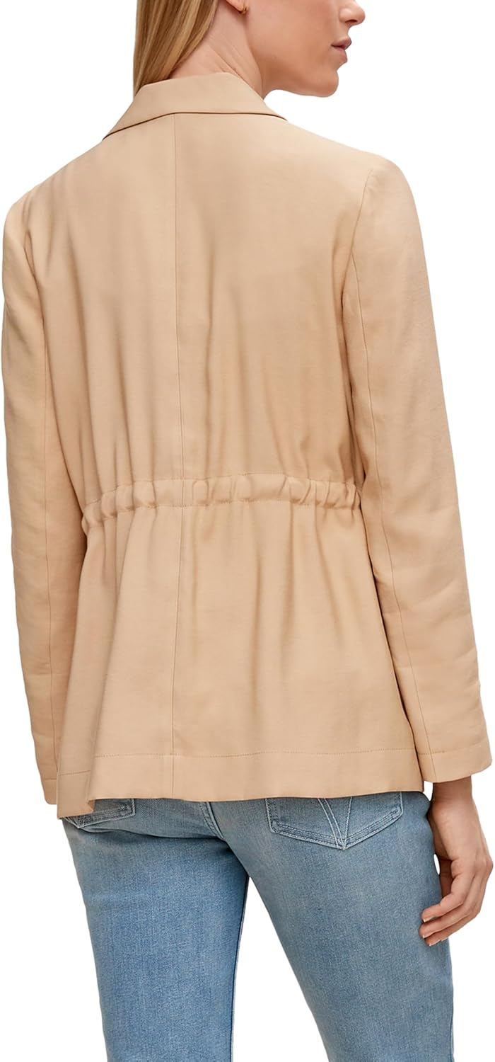 comma Blazerjacke mit Tunnelzug 44 8315 Hellbraun, 44 8315 Hellbraun