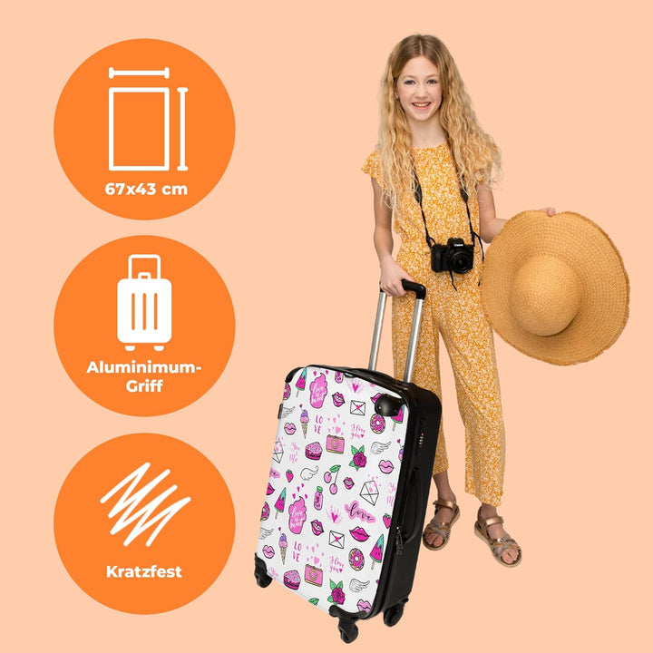 NoBoringSuitcases.com® Kindertrolley Mädchen Reisekoffer mit Rollen Carry on Luggage Koffer Kinder -