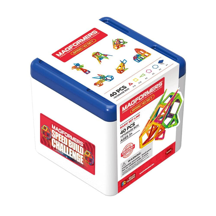 Magformers 40-Piece Magnetic Construction Tiles Set With Storage Box. STEM Toy And Educational Resou