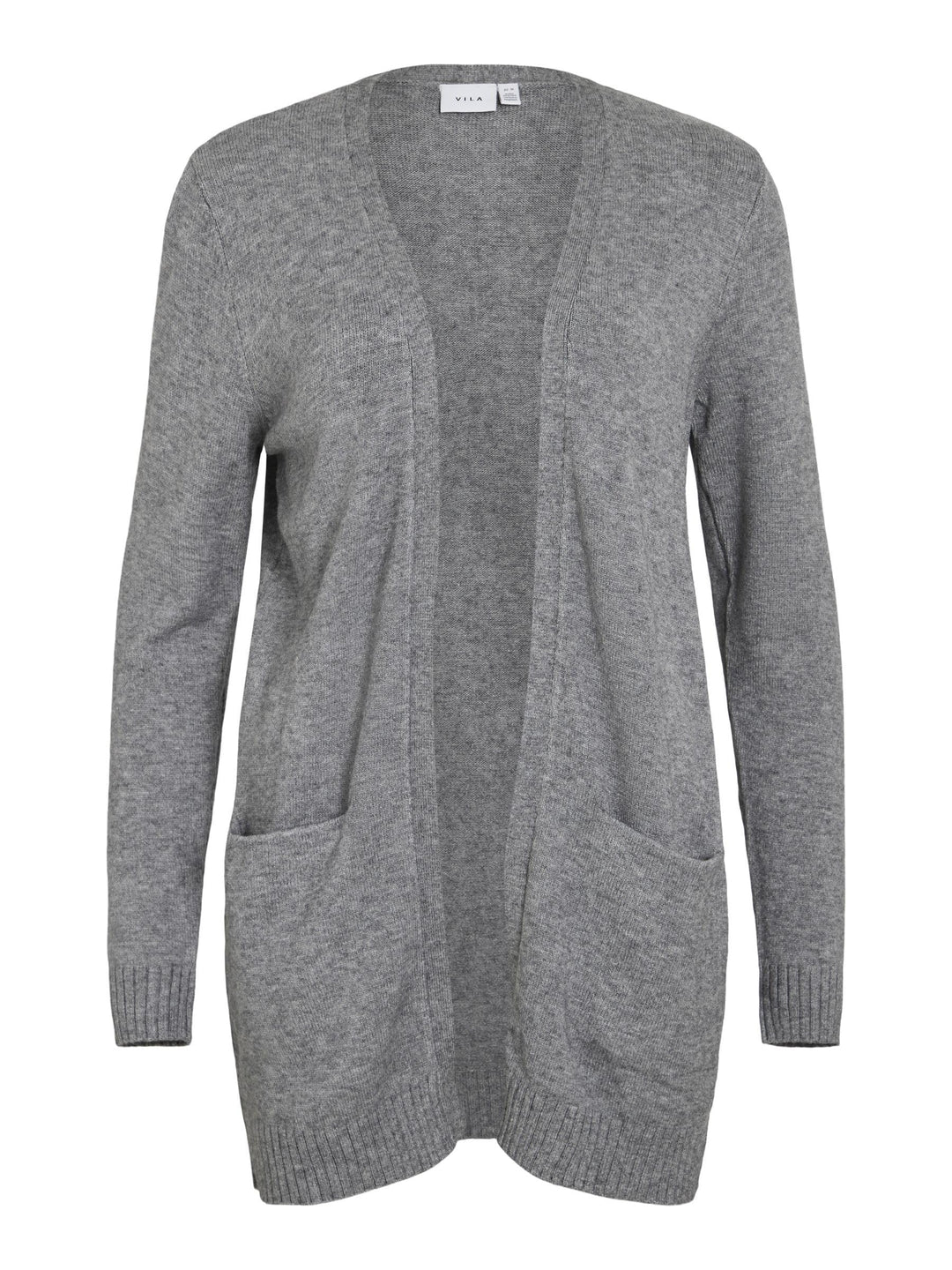Vila Damen Viril Open L/S Knit Cardigan-Noos Strickjacke XS Medium Grey Melange, XS Medium Grey Mela