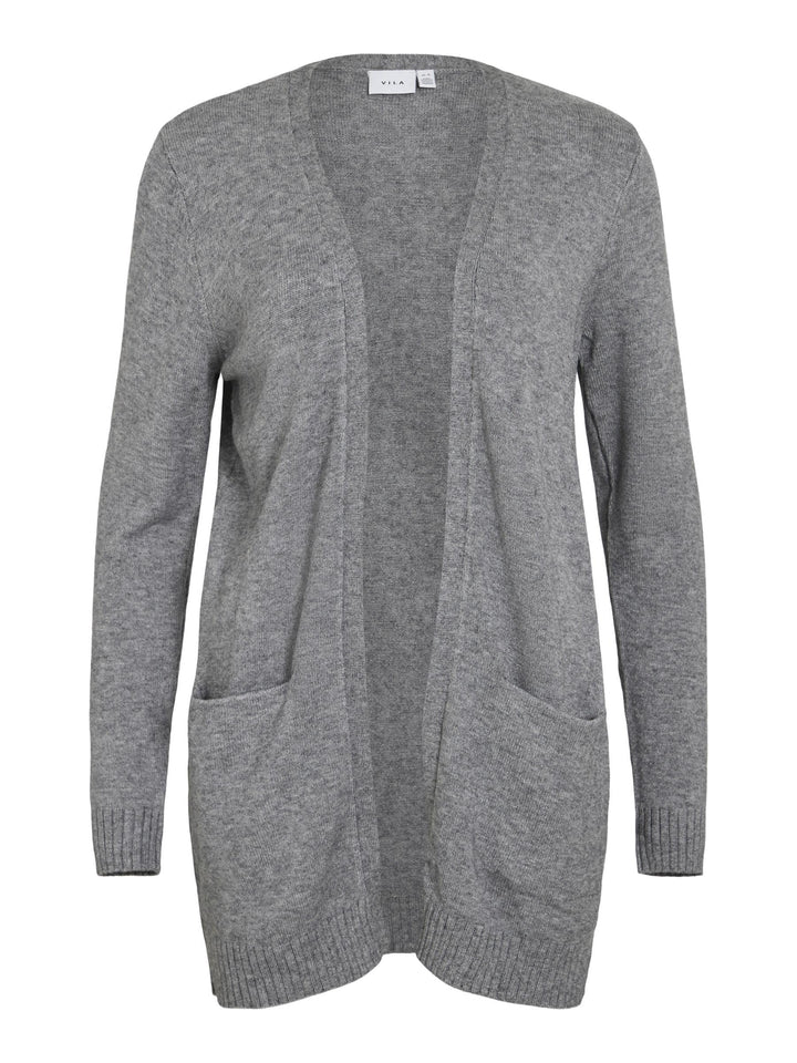 Vila Damen Viril Open L/S Knit Cardigan-Noos Strickjacke XS Medium Grey Melange, XS Medium Grey Mela