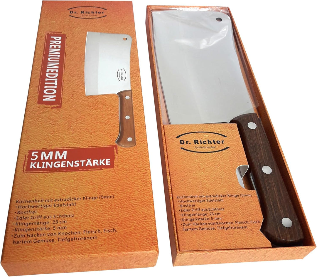 Dr. Richter Schweres Hackmesser (ca. 1100 g) mit extradicker Klinge (5 mm) Metzgerbeil