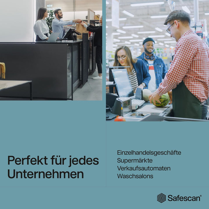 Safescan 1550 HighSpeed Münzzähler zählt schnell sortierte Münzen - Robuste Geldzählmaschine für Mün