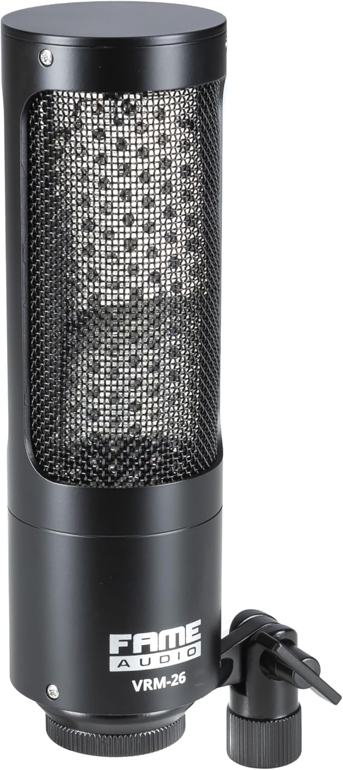 Fame Audio VRM-26 Bändchenmikrofon, Schwarz, 20-18.000Hz Frequenzbereich, 2.5 mV/Pa Empfindlichkeit,
