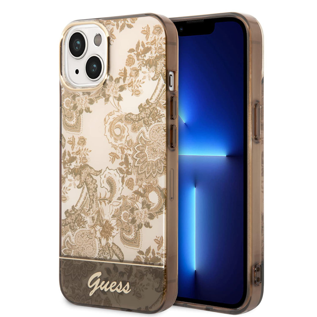 Guess GUHCP14MHGPLHC hülle für iPhone 14 Plus 6,7" Ochre hardcase Porcelain Collection