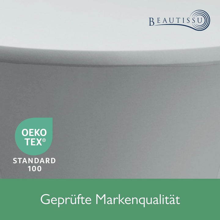 Beautissu 2er Set Stretch Stehtisch Husse Grau Ø 70-75 cm Stella – Verstärkung im Fussbereich & 40°C