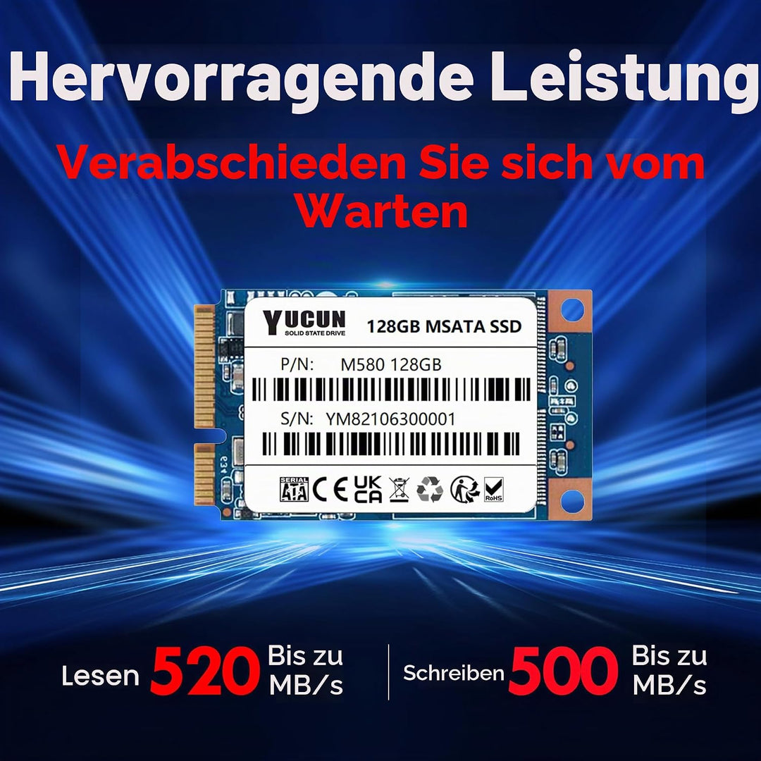 YUCUN MSATA III Interne Solid State Drive 128GB SSD, 128GB