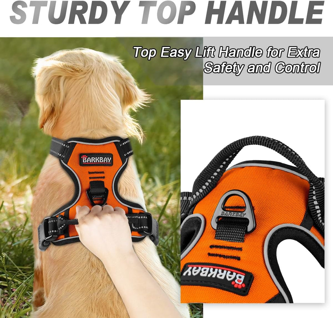 BARKBAY Dog Harness No-Pull Pet Harness Adjustable Outdoor Pet Vest Front Clip Heavy Duty 3M Reflect