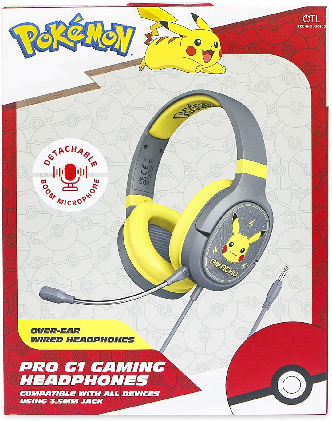 OTL Technologies Pokémon Pikachu Grey Pro G1 Gaming Kopfhörer, PK0862