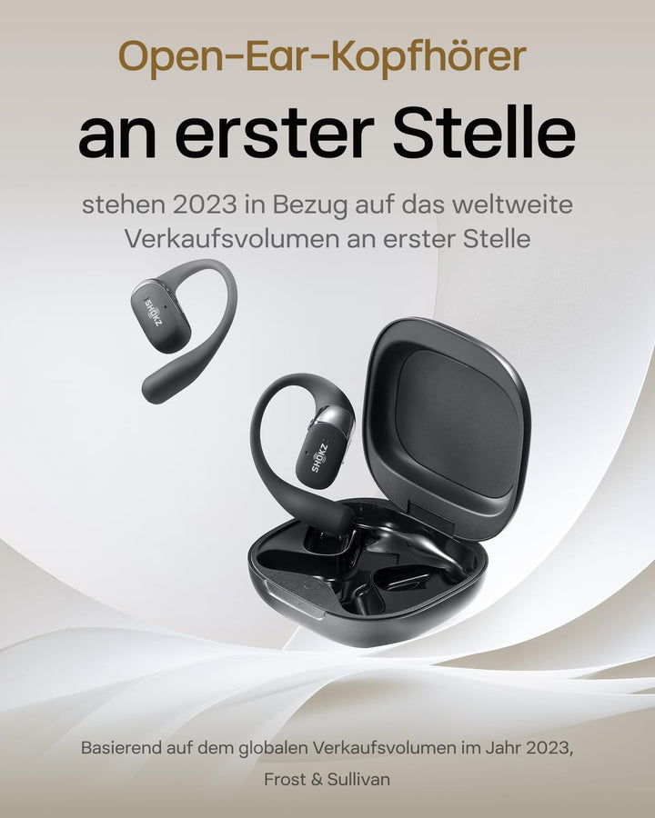 SHOKZ OpenFit 2 Open-Ear-Kopfhörer, True-Wireless-Bluetooth-Ohrhörer mit Mikrofon, Ohrbügel-Open-Ear