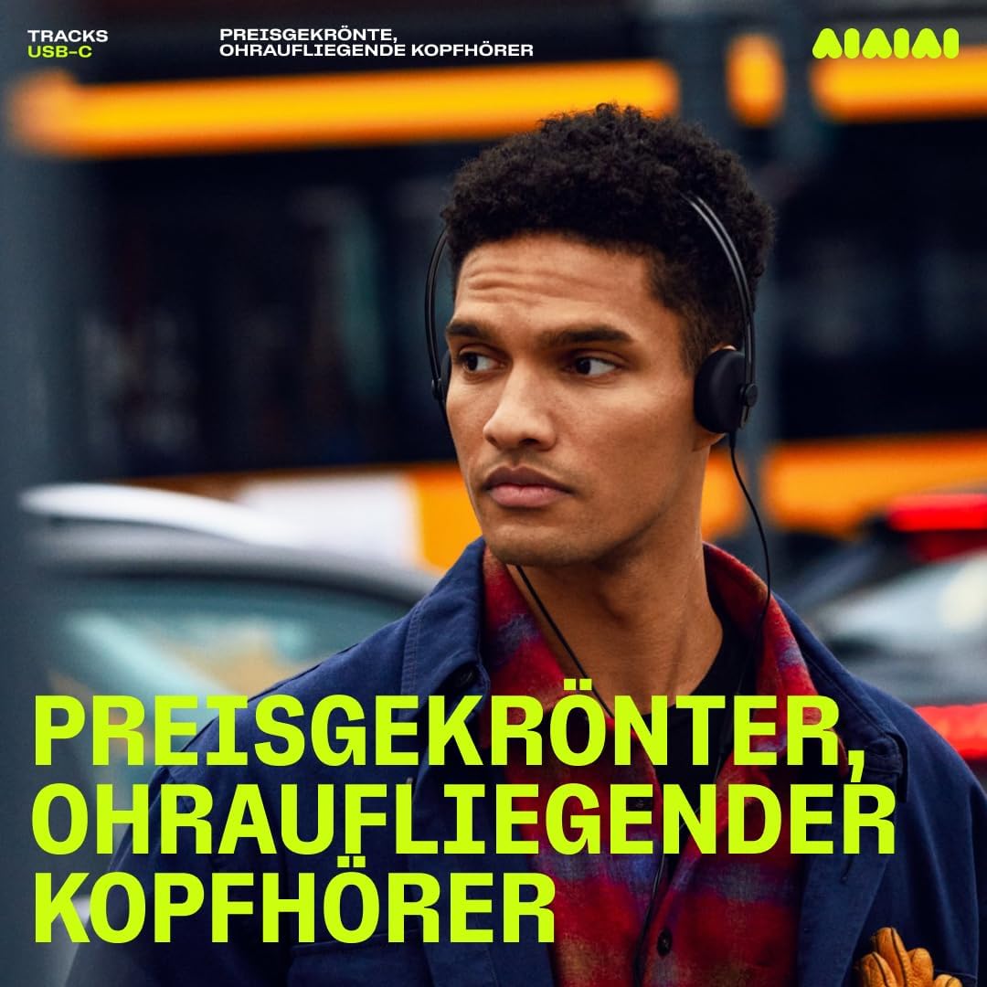 AIAIAI Tracks 2.0 USB-C Kopfhörer – Leichter On-Ear Kopfhörer mit Titan-beschichteten Treibern (Trac