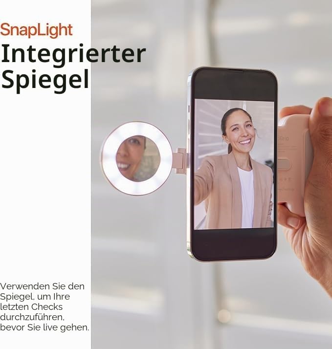 ShiftCam SnapPocket Light – LED-Selfie-Ringlicht mit vier Helligkeitseinstellungen und eingebautem A