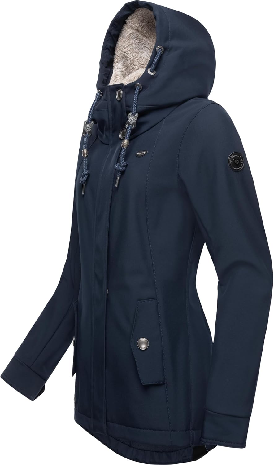 Ragwear Damen Übergangsjacke Funktionsjacke Softshelljacke wasserdicht atmungsaktiv mit Kapuze Monad