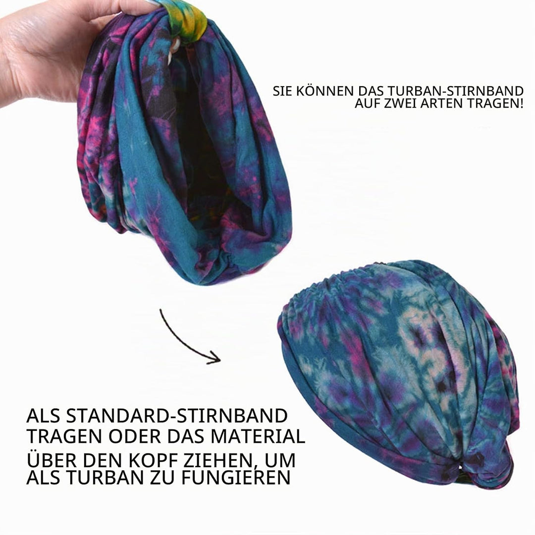 CHARM Tie Dye Stirnband Hippie Mode Elastisch Kopf Wickeln Abdeckung 60'S 70'S Retro Bandana Psyched