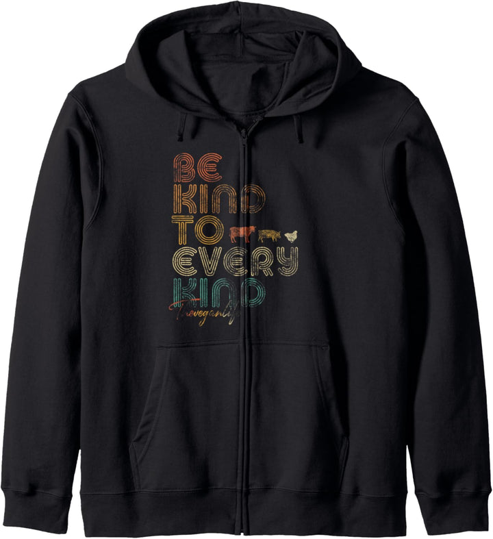Retro Veganer, Be Kind To Every Kind Jahrgang Kapuzenjacke