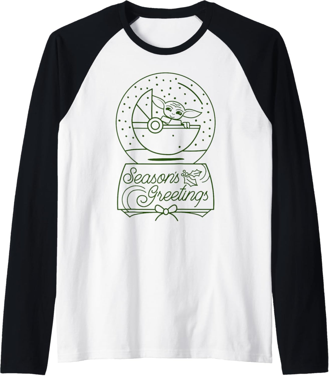 Star Wars Christmas The Child Season's Greetings Snow Globe Raglan