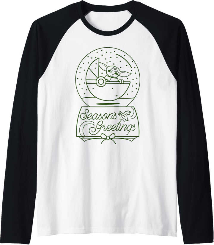 Star Wars Christmas The Child Season's Greetings Snow Globe Raglan