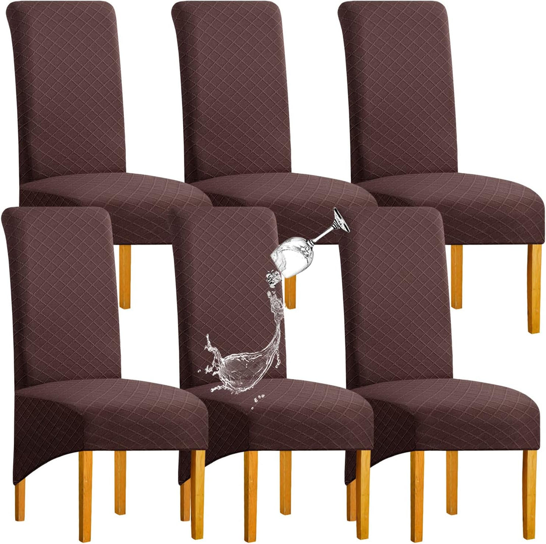 SHENGYIJING 1/2/4/6 PCS Diamond Lattice FStretch wasserdichte XL Stuhlhussen für Esszimmer, Spandex