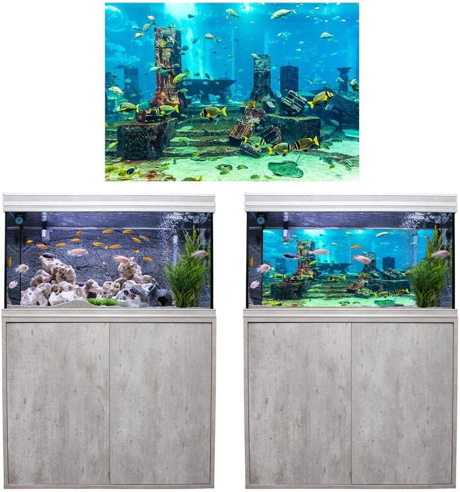 Aquarium Poster, PVC Coral Aquarium Hintergrund Unterwasser Poster Aquarium Wanddekoration Aufkleber
