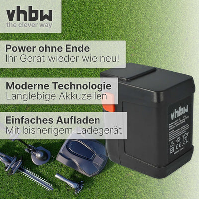 vhbw Akku kompatibel mit Gardena Turbotrimmer AccuCut 400 Li & AccuCut 450 Li, 8840, 8841 ersetzt 88