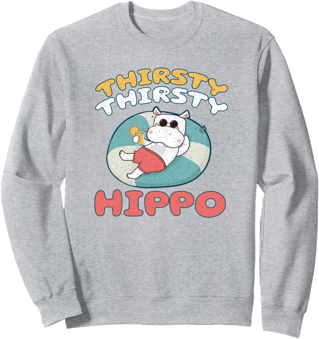 Lustiges Nilpferd Durstiges durstiges Nilpferd Geschenk für Sweatshirt