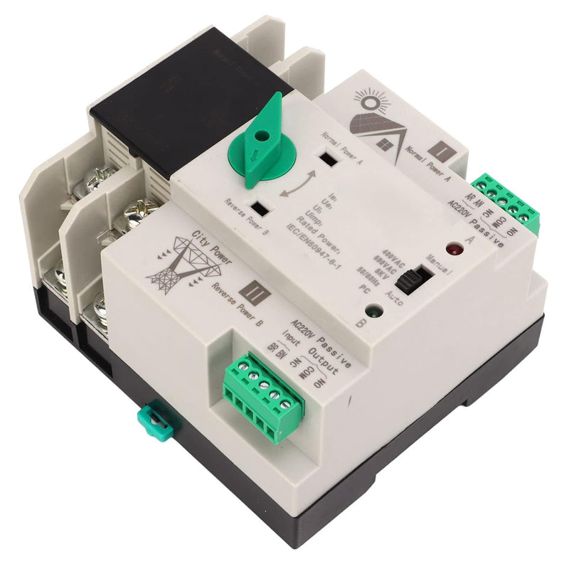 2P Dual Power Automatic Transfer Switch, Millisekunden-Schaltkreisschienenmontierter Automatischer T