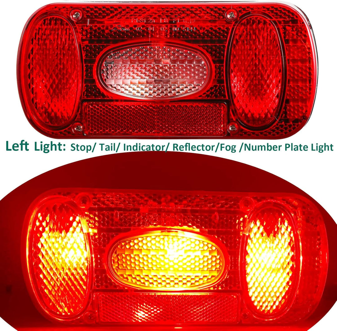 DARKGUARD Rückleuchten Satz Anhänger 12v,mit E4 Prüfzeichen,7Funktion 2pcs Halogen Rücklicht Anhänge