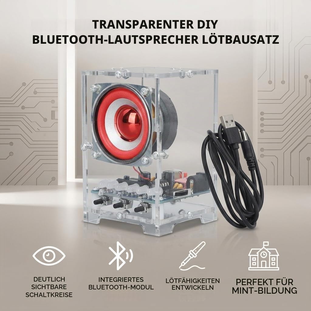 Garosa DIY Bluetooth-Lautsprecher-Kit für Lötprojekte, Mini-Elektronik-Verstärker, Heim-Stereo-Quali