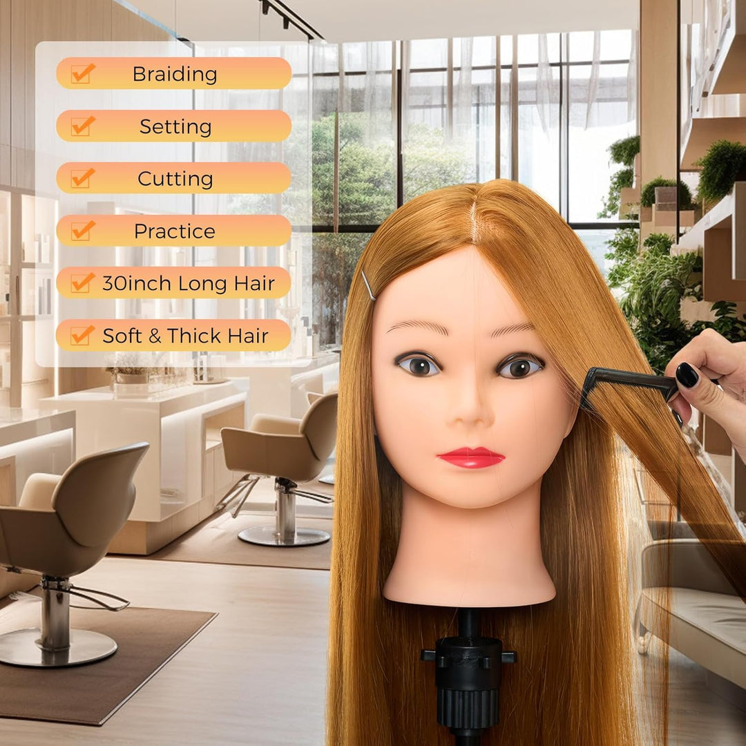 Neverland Beauty 30" Übungskopf Frisierkopf Friseur 100% Synthetisches Haar Perückenkopf Puppenkopf