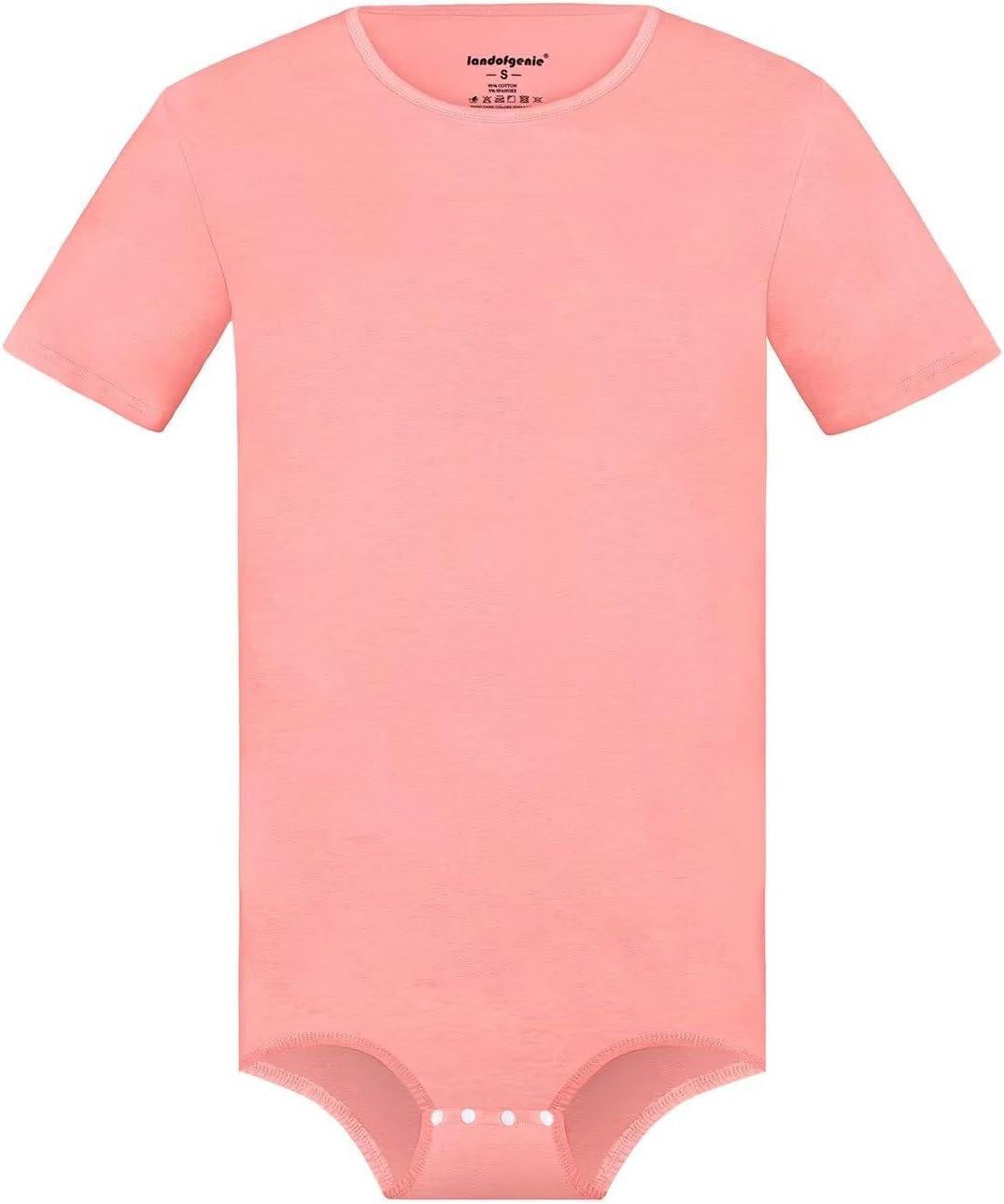 Landofgenie Männer Kurzarm Strampler Pyjama Bodysuit One Piece Strampler Rosa XL, Rosa XL