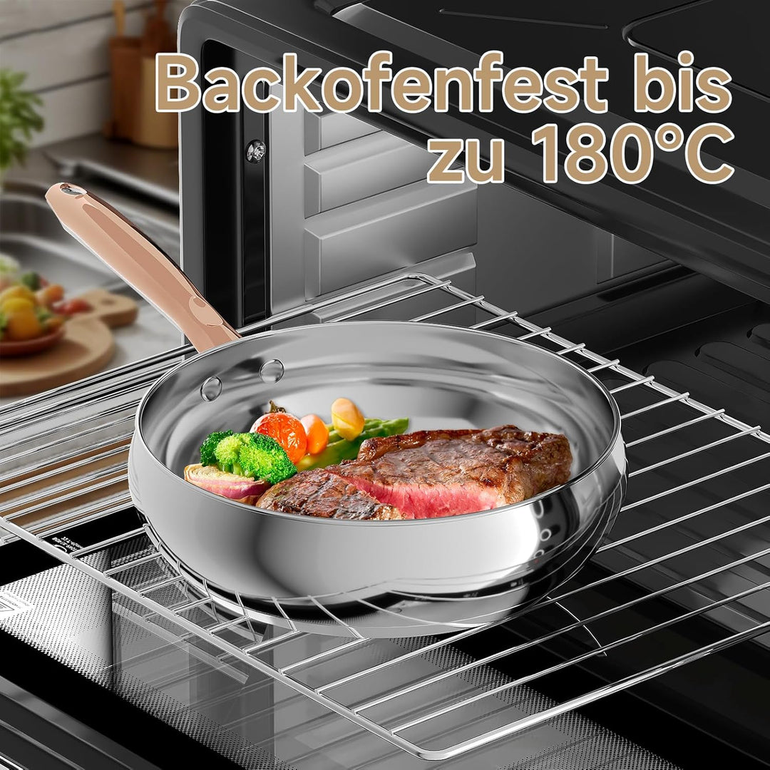 Topfset Scheffler 10tlg Induktions Töpfe Set, Edelstahl-Kochtopfset mit Deckel, Für alle Herdarten g