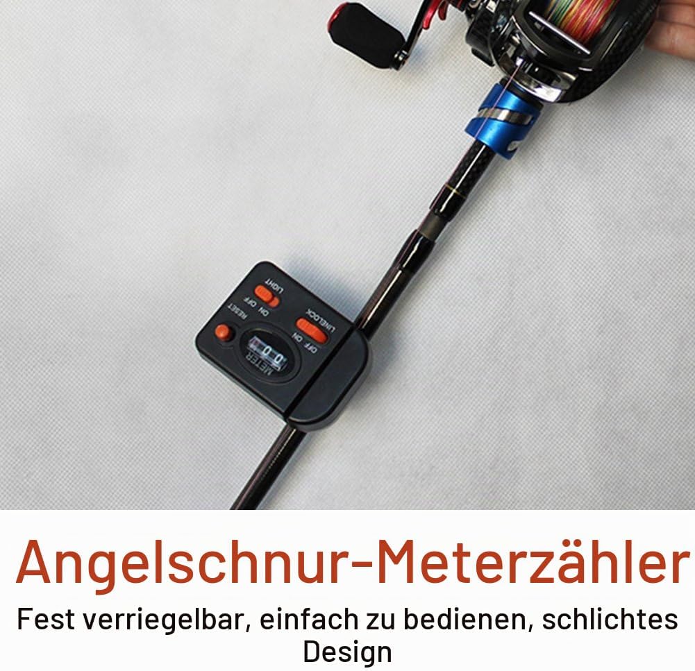 VGEBY Angelschnurzähler, Clip-On Digital Angelschnurfinder Mechanischer Zähler Angelzubehör Schnurzä