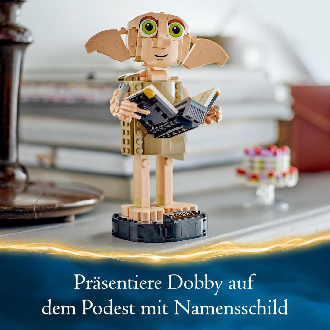 LEGO Harry Potter Dobby der Hauself Set, bewegliche ikonische Figur, Spielzeug, Schlafzimmer Accesso